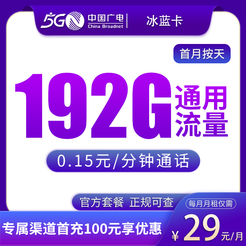 广电冰蓝卡29元192G产品图