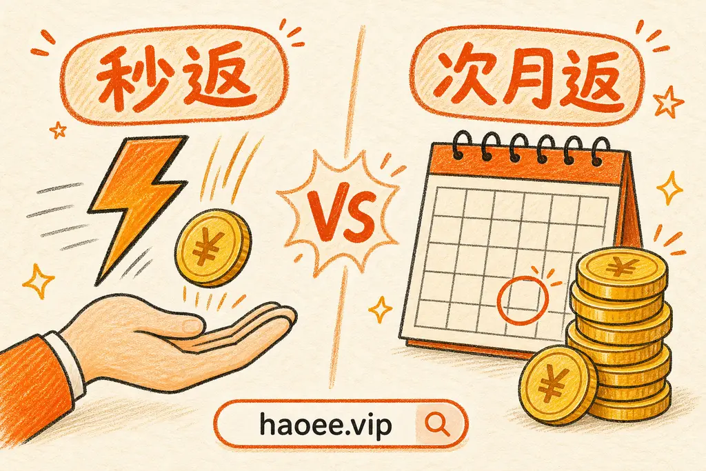 号易返佣两种模式:秒返图快、次月返图多 号易秒返与次月返对比:秒返到账快、次月返佣金更高 - haoyi.online
