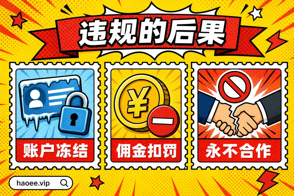 号易违规后果:账户冻结、佣金扣罚、永不合作 号易违规后果:账户冻结、佣金扣罚、永不合作 - haoyi.online